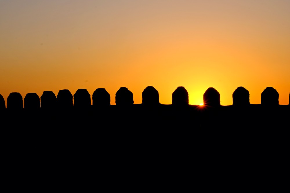 Sunset on the walls of Khiva