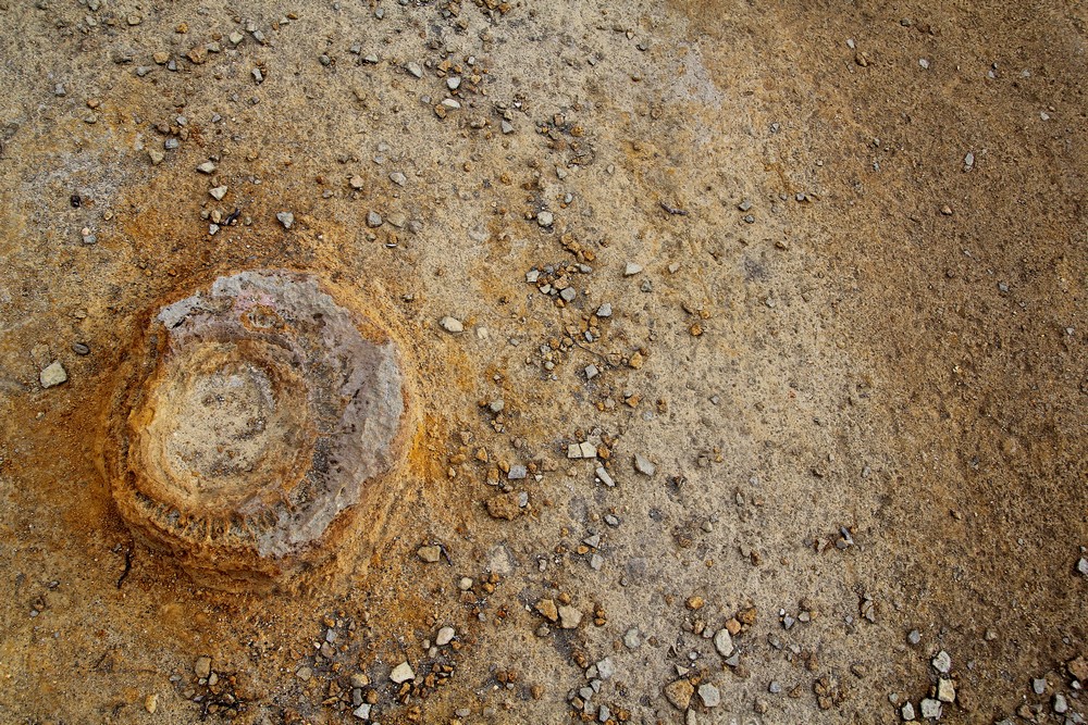 small crater on the ground